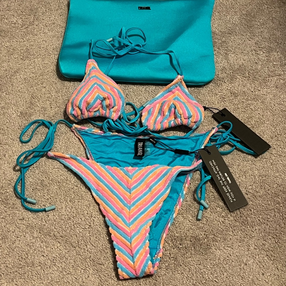 NWT vinca sherbet stripe triangle swimsuit